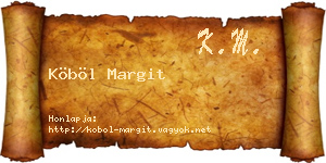 Köböl Margit névjegykártya